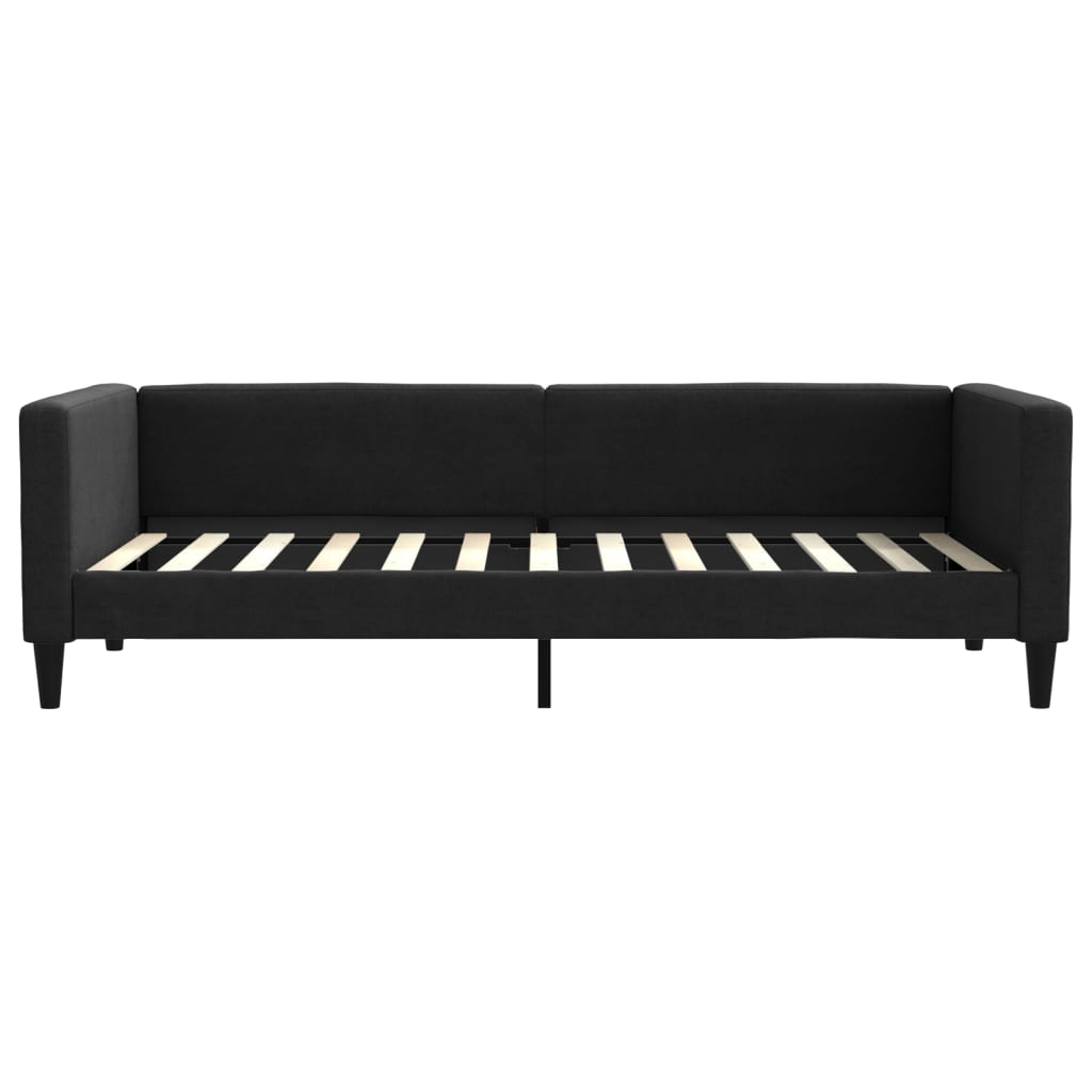 vidaXL Pat de zi cu extensie și sertare, negru, 90x200 cm, textil vidaXL Pat de zi cu extensie și sertare, negru, 90x200 cm, textil