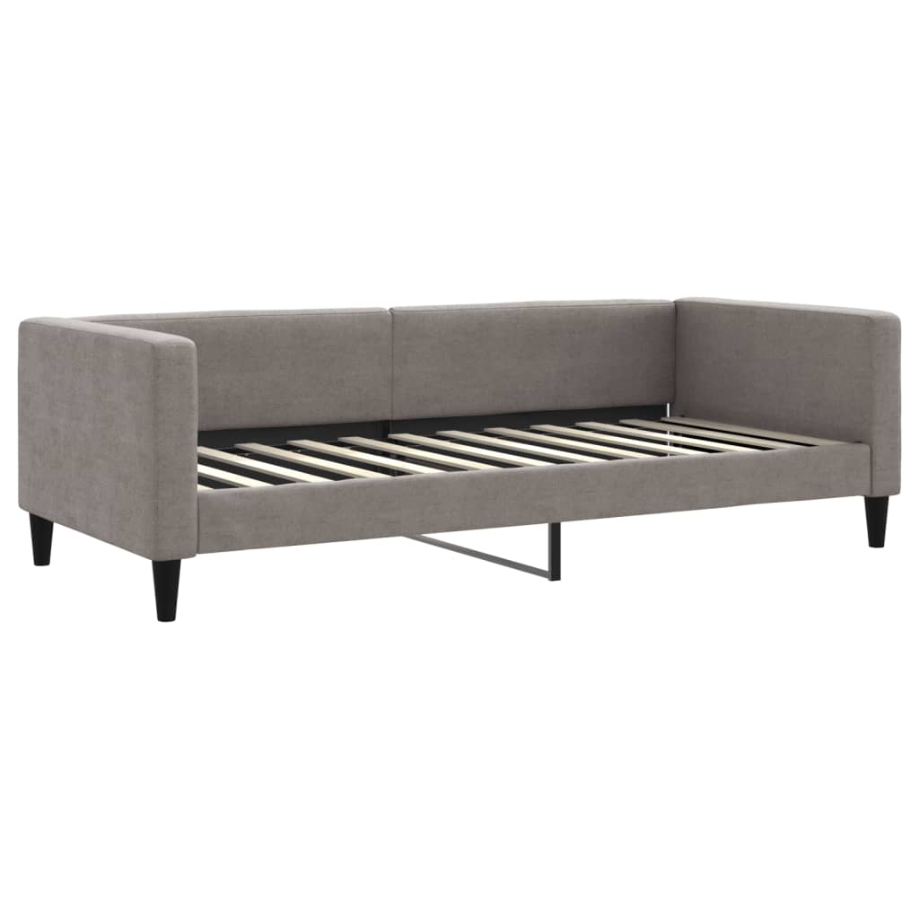 vidaXL Pat de zi cu extensie și sertare, gri taupe, 90x200 cm, textil