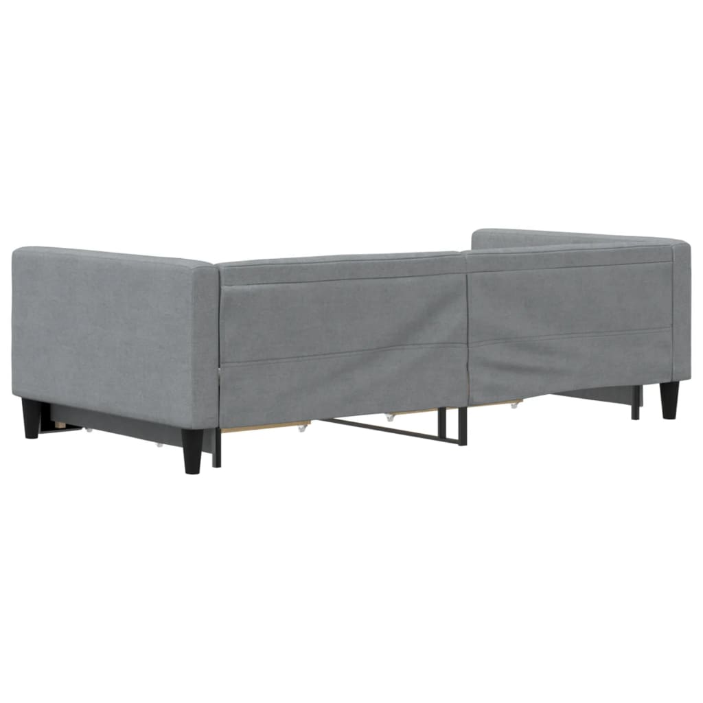 vidaXL Pat de zi cu extensie și sertare, gri deschis 100x200 cm textil vidaXL Pat de zi cu extensie și sertare, gri deschis 100x200 cm textil