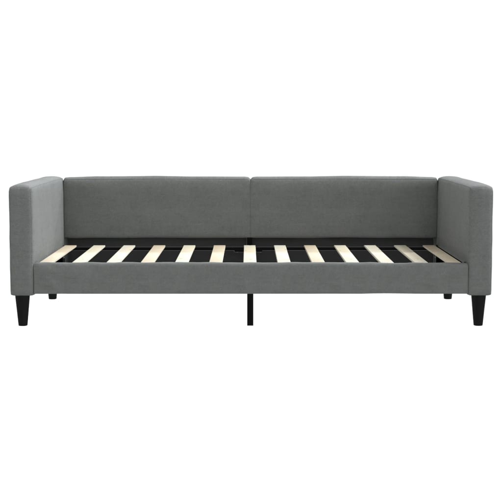 vidaXL Pat de zi cu extensie și sertare, gri închis, 100x200 cm textil