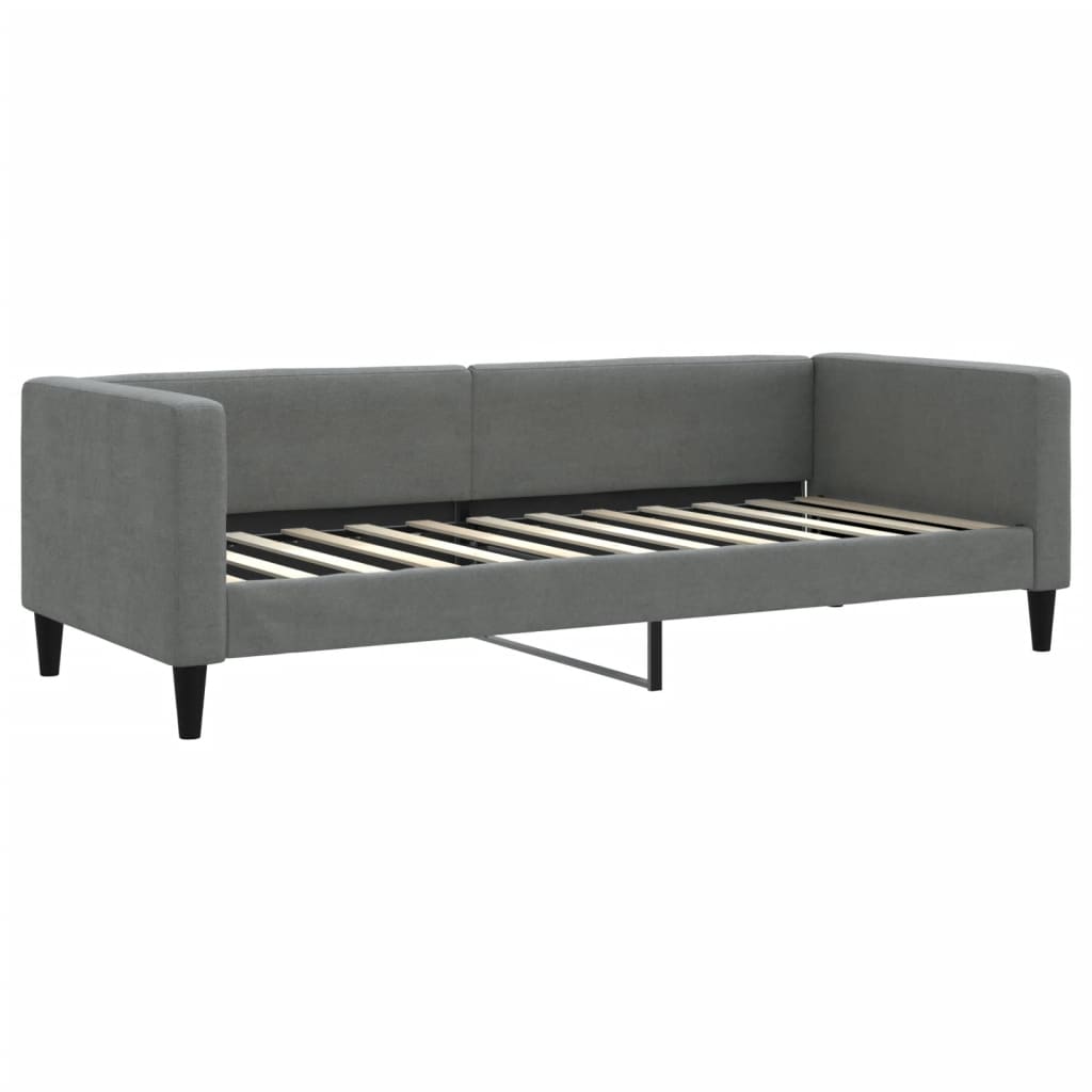 vidaXL Pat de zi cu extensie și sertare, gri închis, 80x200 cm textil