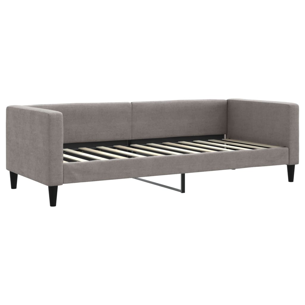 vidaXL Pat de zi cu extensie și sertare, gri taupe, 80x200 cm, textil