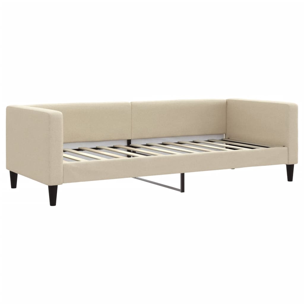 vidaXL Pat de zi cu extensie și sertare, crem, 80x200 cm, textil