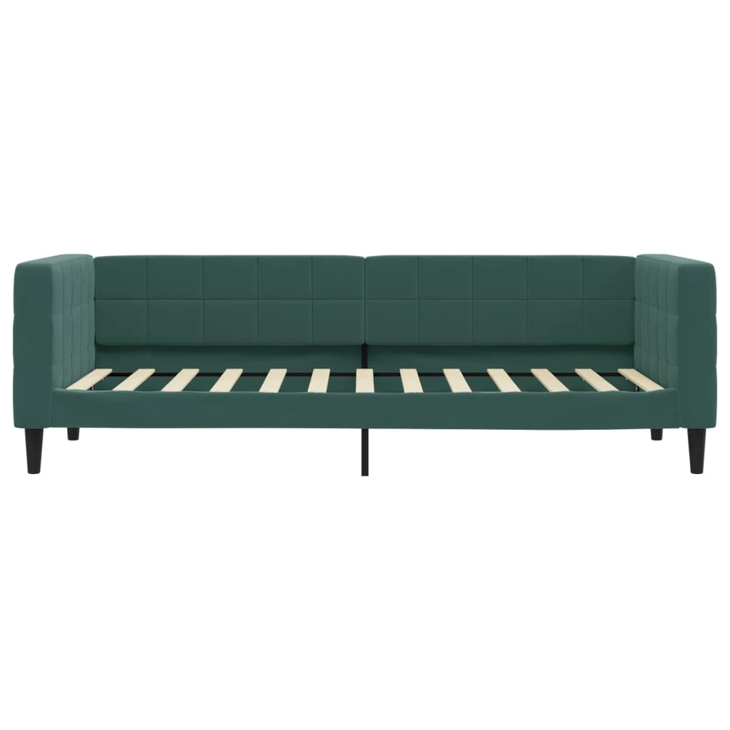 vidaXL Pat de zi cu saltea, verde închis, 80x200 cm, catifea