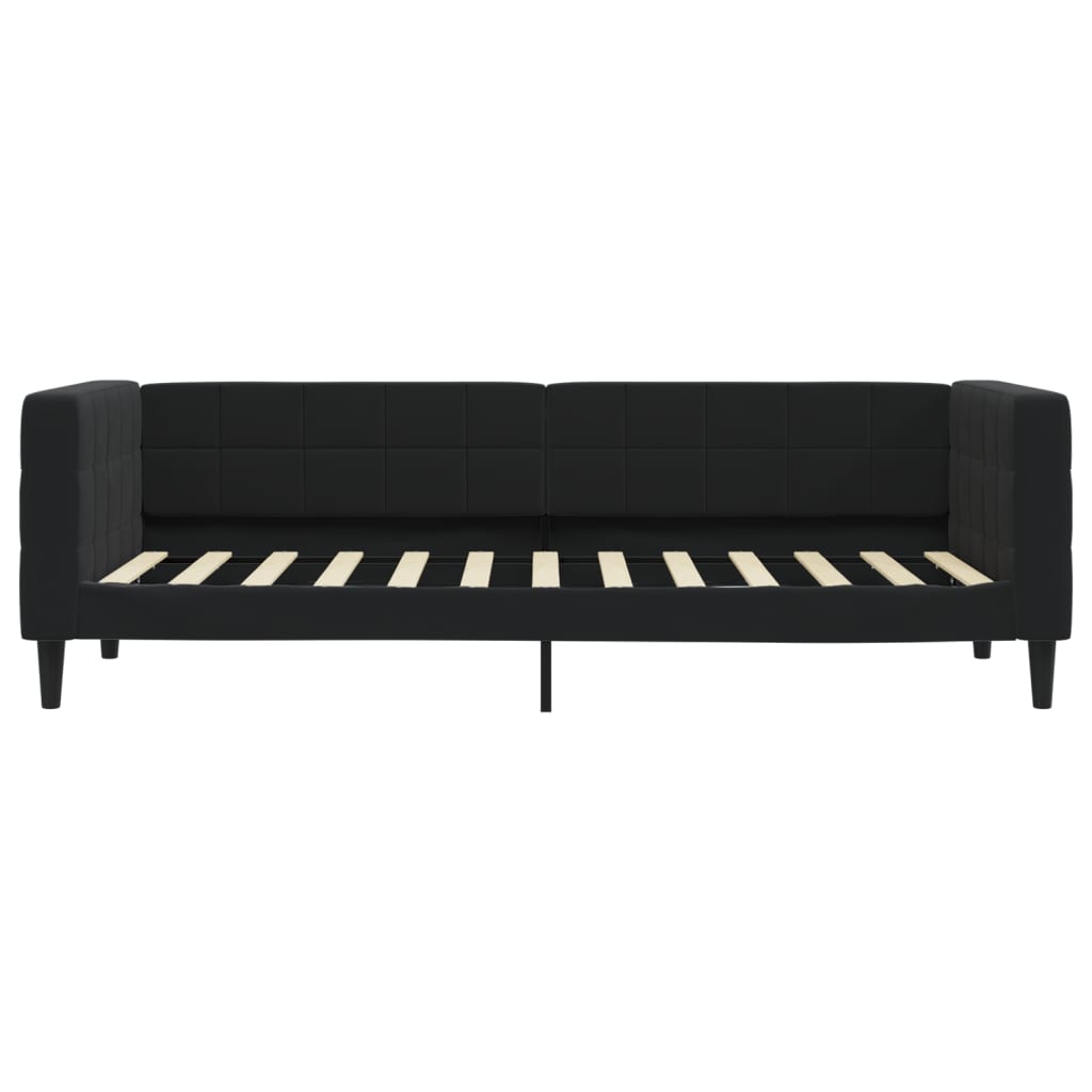 vidaXL Pat de zi cu saltea, negru, 80x200 cm, catifea