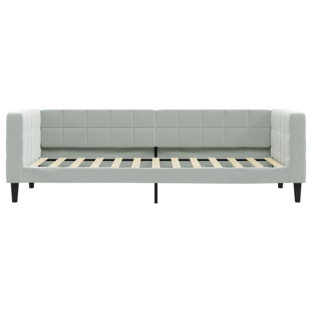 vidaXL Pat de zi cu saltea, gri deschis, 90x200 cm, catifea
