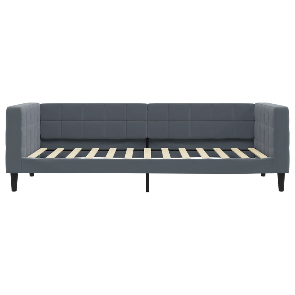 vidaXL Pat de zi cu saltea, gri închis, 90x200 cm, catifea