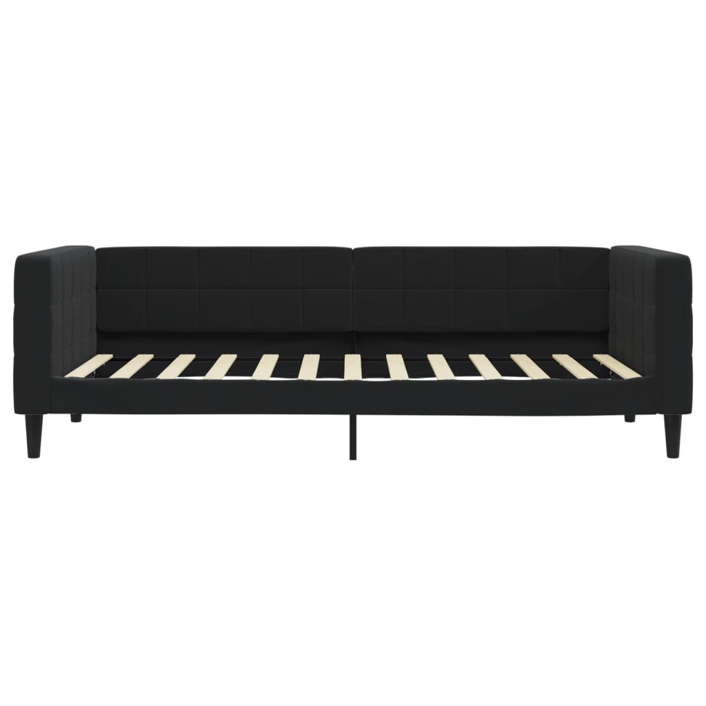 vidaXL Pat de zi cu saltea, negru, 90x200 cm, catifea