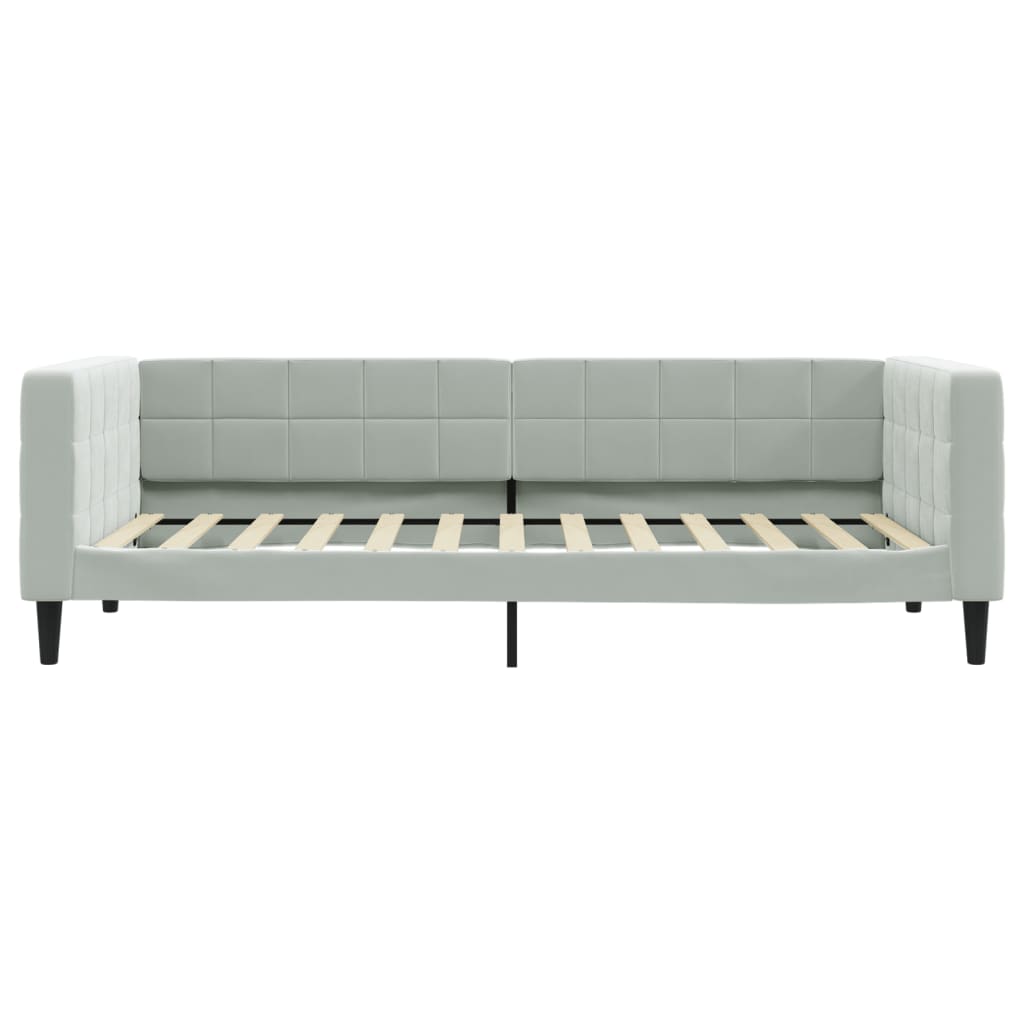 vidaXL Pat de zi cu saltea, gri deschis, 100x200 cm, catifea
