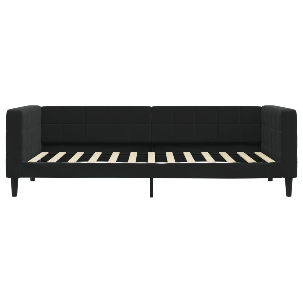 vidaXL Pat de zi cu saltea, negru, 100x200 cm, catifea