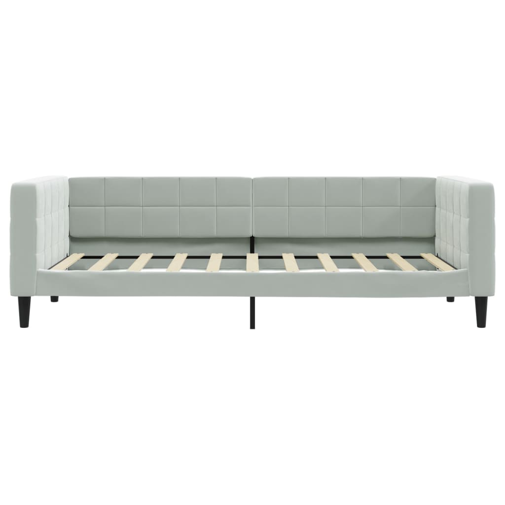 vidaXL Pat de zi cu saltea, gri deschis, 90x190 cm, catifea