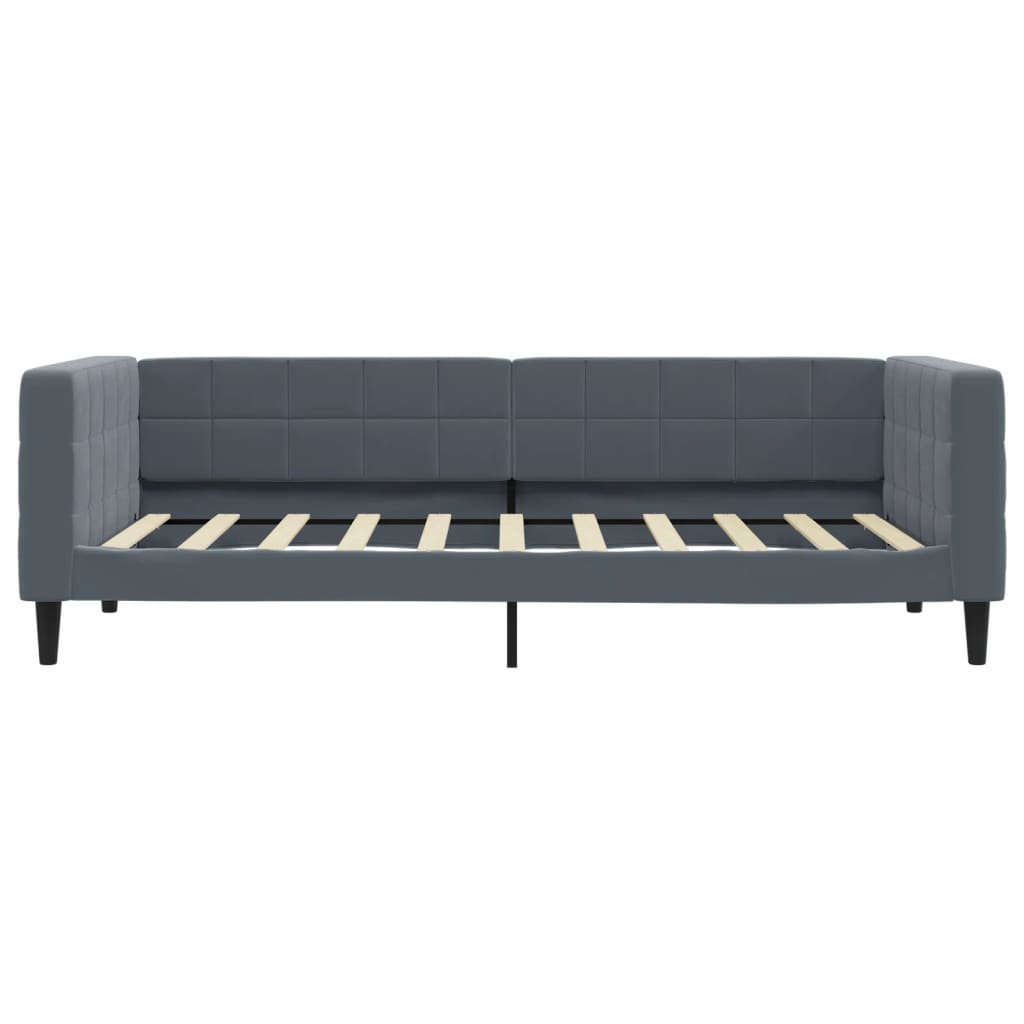 vidaXL Pat de zi cu saltea, gri închis, 90x190 cm, catifea vidaXL Pat de zi cu saltea, gri închis, 90x190 cm, catifea