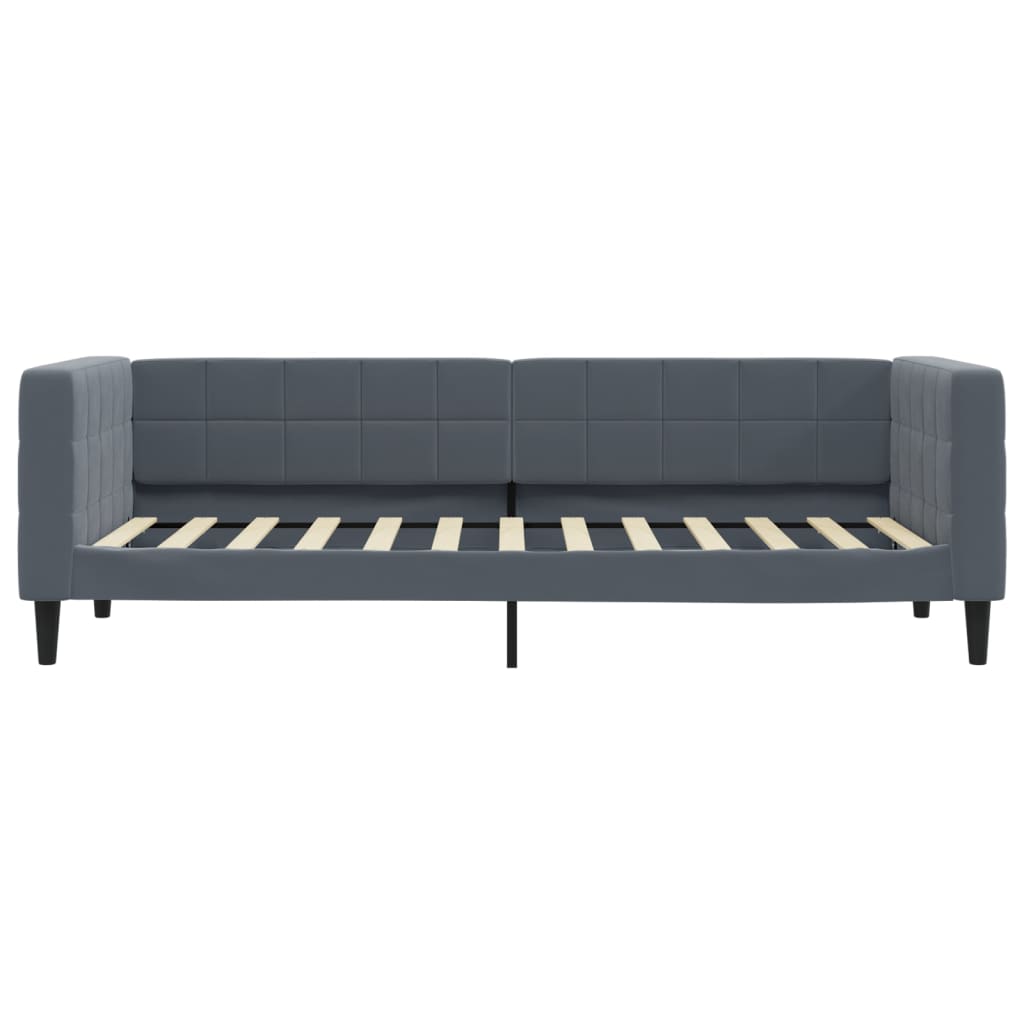 vidaXL Pat de zi cu extensie, gri închis, 80x200 cm, catifea vidaXL Pat de zi cu extensie, gri închis, 80x200 cm, catifea