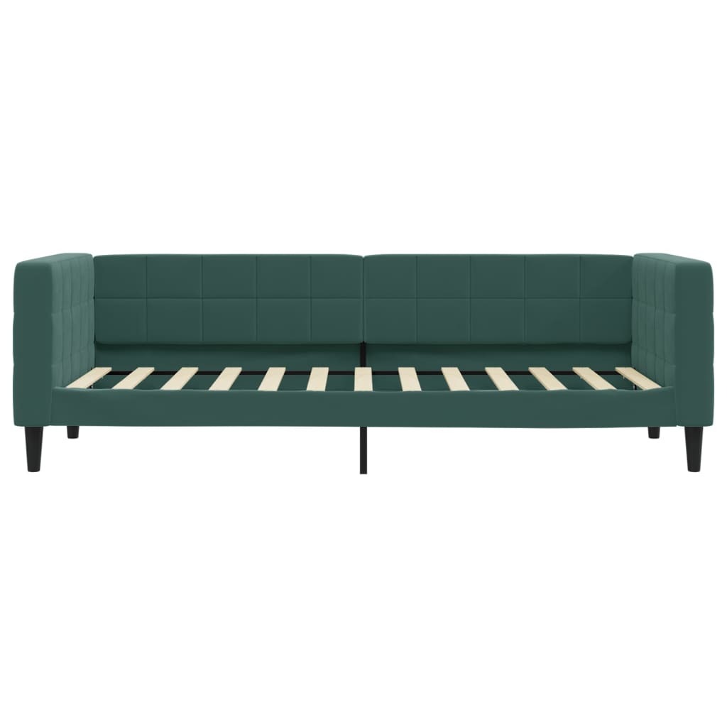vidaXL Pat de zi cu extensie, verde închis, 80x200 cm, catifea