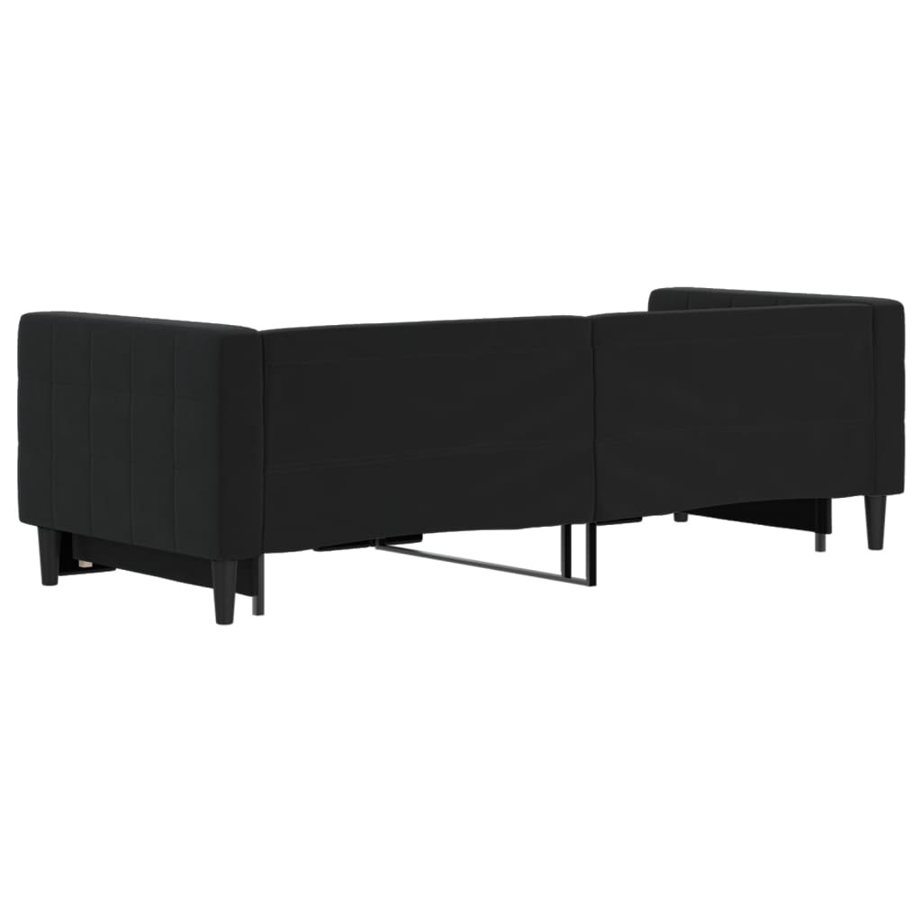 vidaXL Pat de zi cu extensie, negru, 80x200 cm, catifea