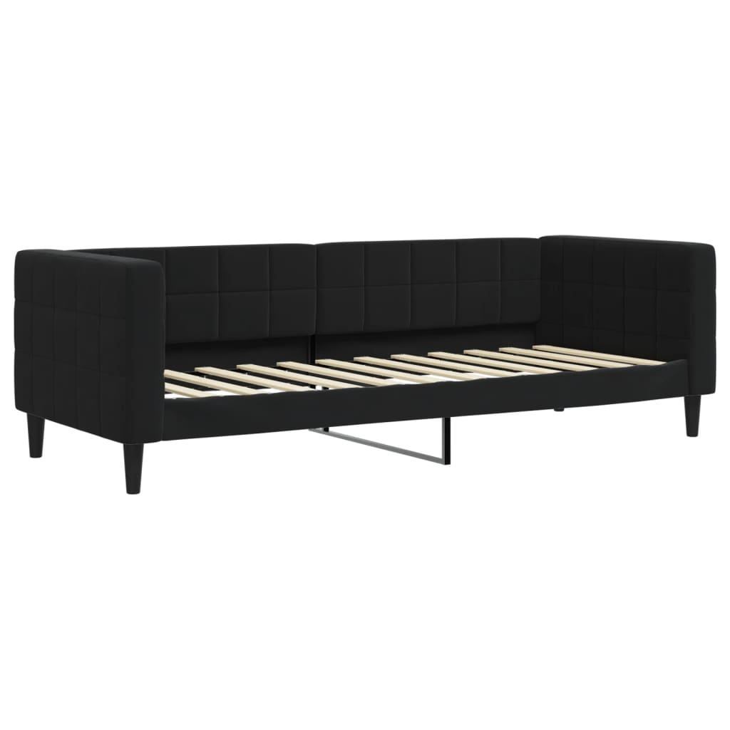 vidaXL Pat de zi cu extensie, negru, 80x200 cm, catifea