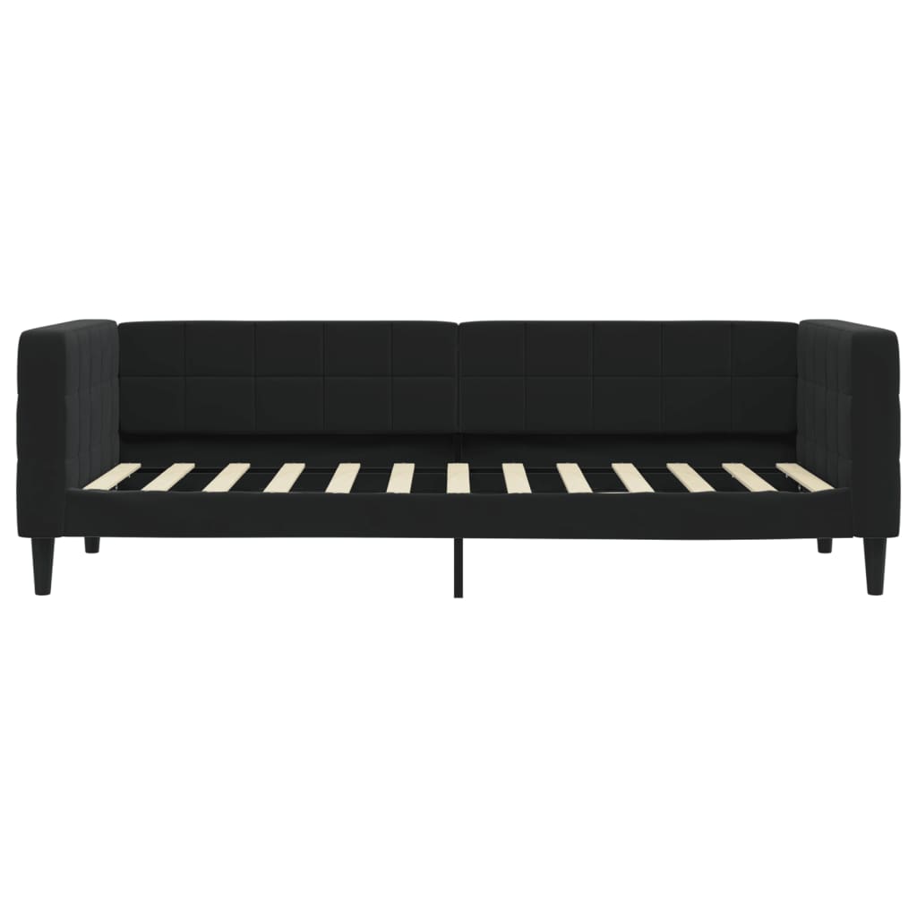 vidaXL Pat de zi cu extensie, negru, 80x200 cm, catifea