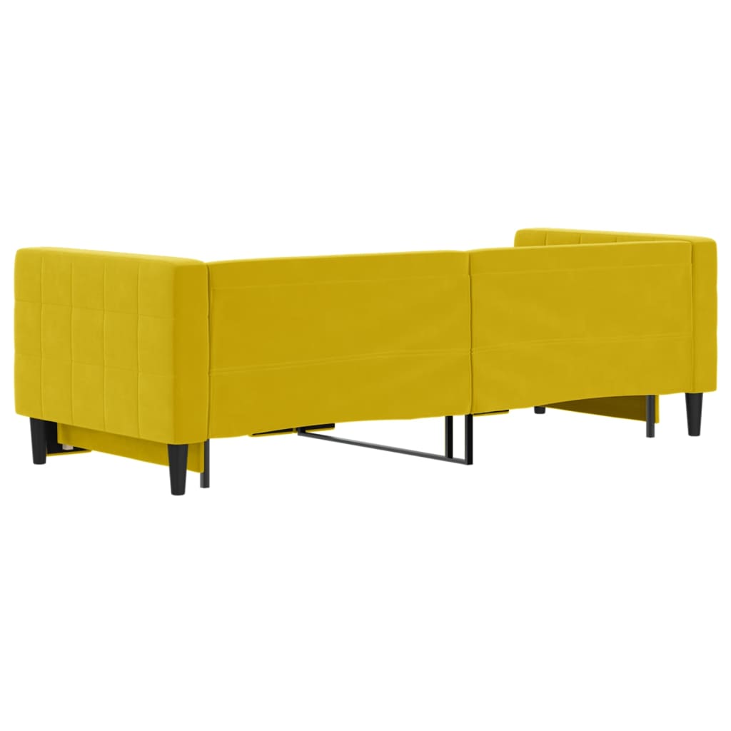 vidaXL Pat de zi cu extensie, galben, 80x200 cm, catifea vidaXL Pat de zi cu extensie, galben, 80x200 cm, catifea