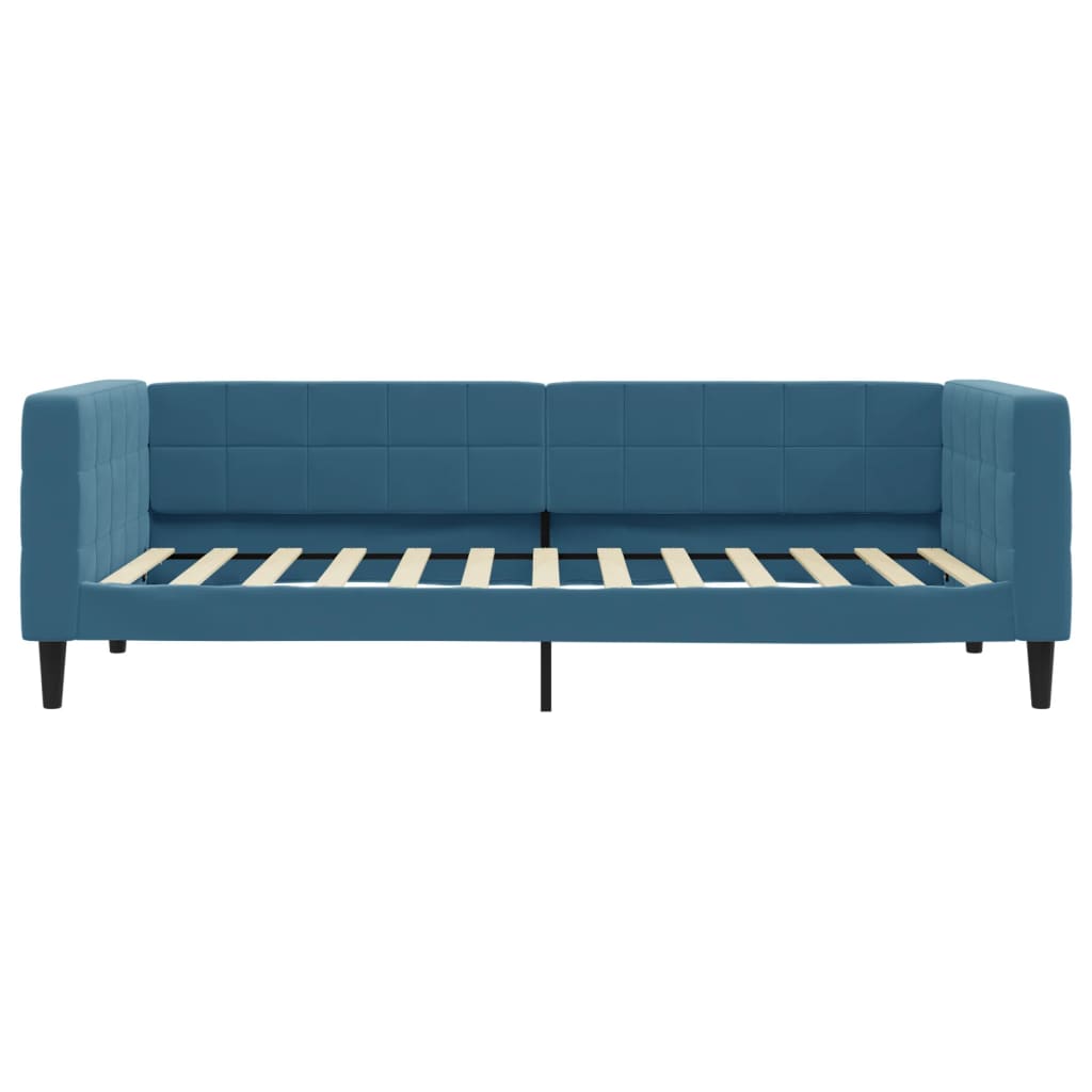 vidaXL Pat de zi cu extensie, albastru, 90x200 cm, catifea vidaXL Pat de zi cu extensie, albastru, 90x200 cm, catifea