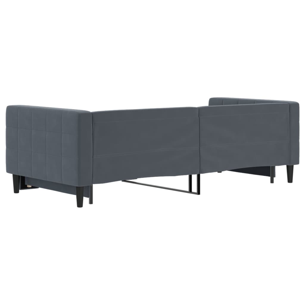 vidaXL Pat de zi cu extensie, gri închis, 90x200 cm, catifea vidaXL Pat de zi cu extensie, gri închis, 90x200 cm, catifea