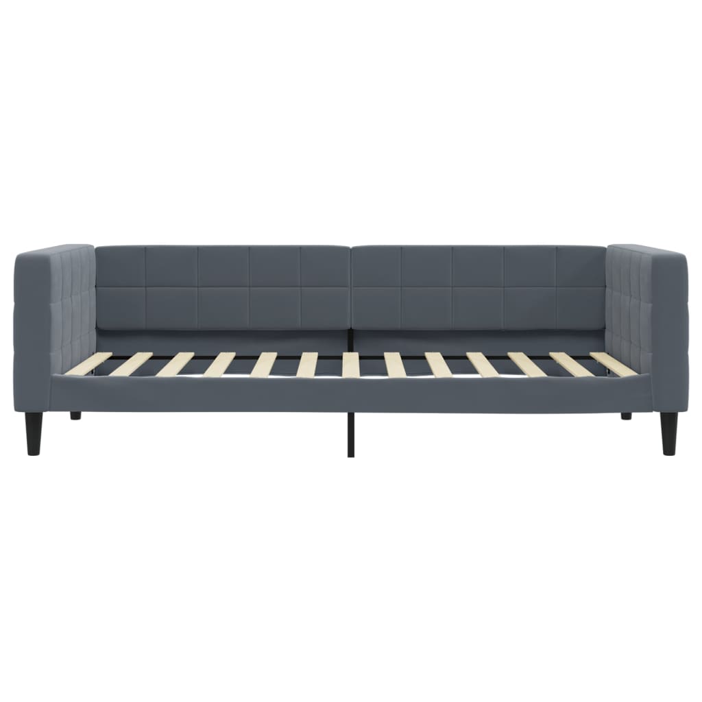 vidaXL Pat de zi cu extensie, gri închis, 90x200 cm, catifea vidaXL Pat de zi cu extensie, gri închis, 90x200 cm, catifea