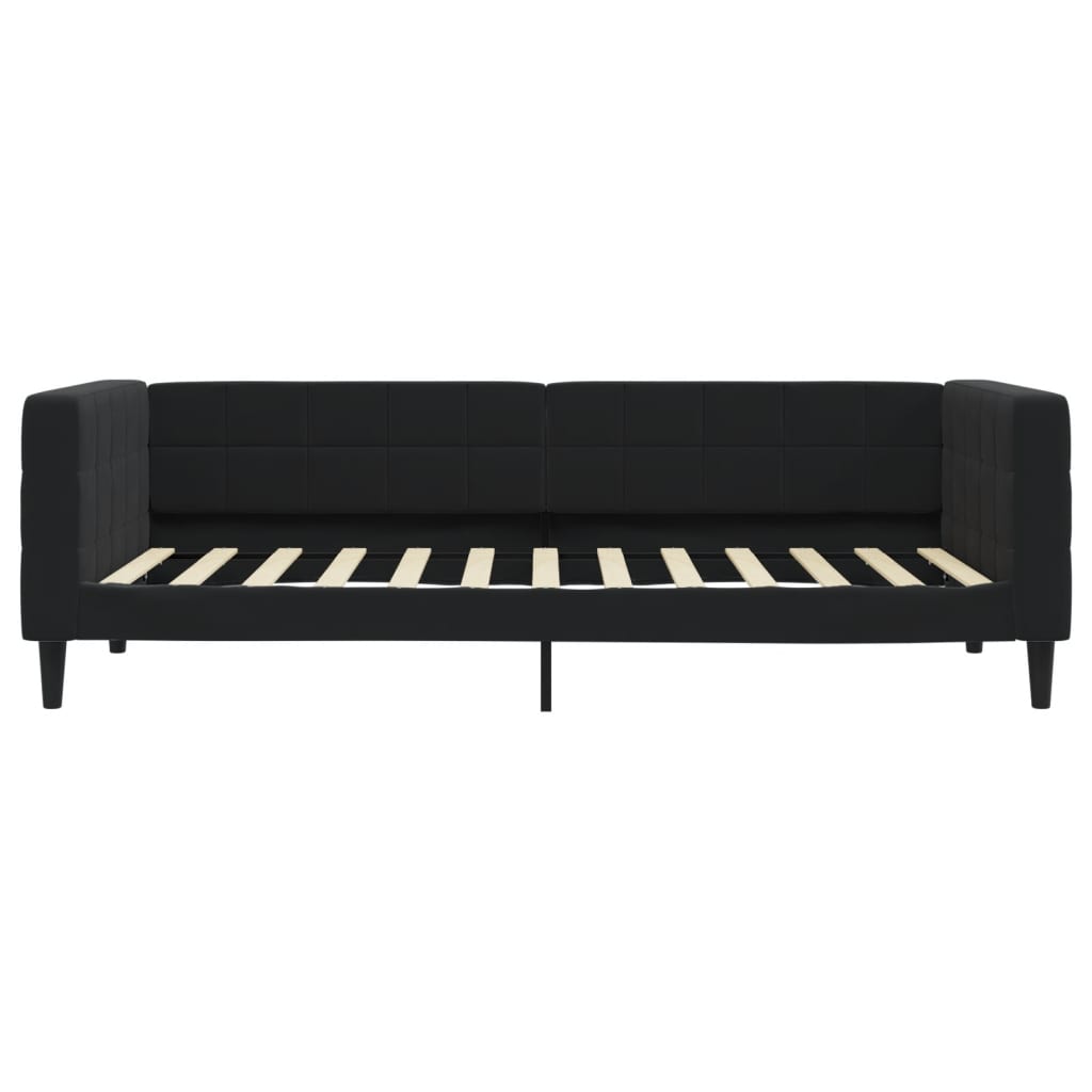 vidaXL Pat de zi cu extensie, negru, 90x200 cm, catifea vidaXL Pat de zi cu extensie, negru, 90x200 cm, catifea