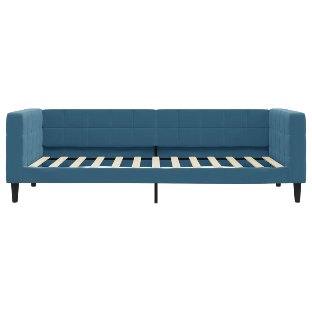 vidaXL Pat de zi cu extensie, albastru, 100x200 cm, catifea