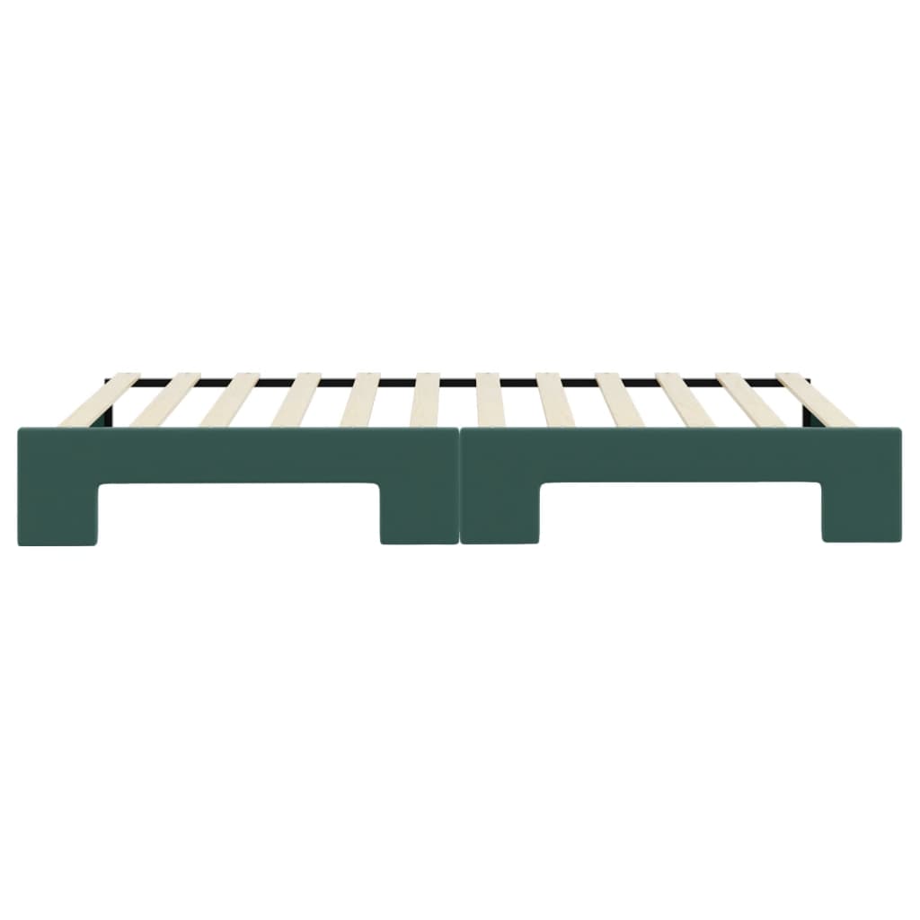 vidaXL Pat de zi cu extensie, verde închis, 100x200 cm, catifea