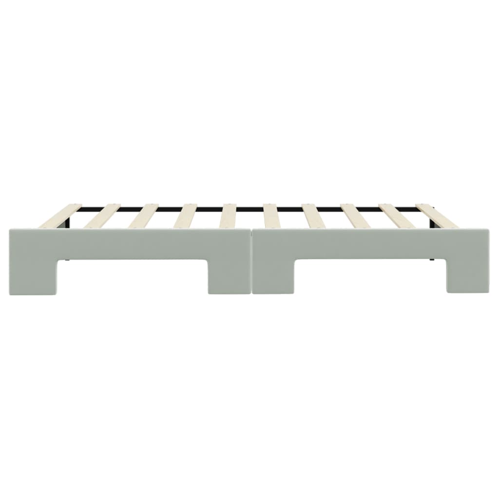 vidaXL Pat de zi cu extensie, gri deschis, 90x190 cm, catifea vidaXL Pat de zi cu extensie, gri deschis, 90x190 cm, catifea