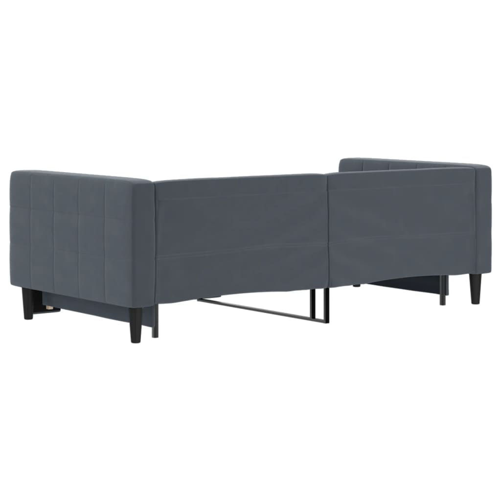vidaXL Pat de zi cu extensie, gri închis, 90x190 cm, catifea vidaXL Pat de zi cu extensie, gri închis, 90x190 cm, catifea