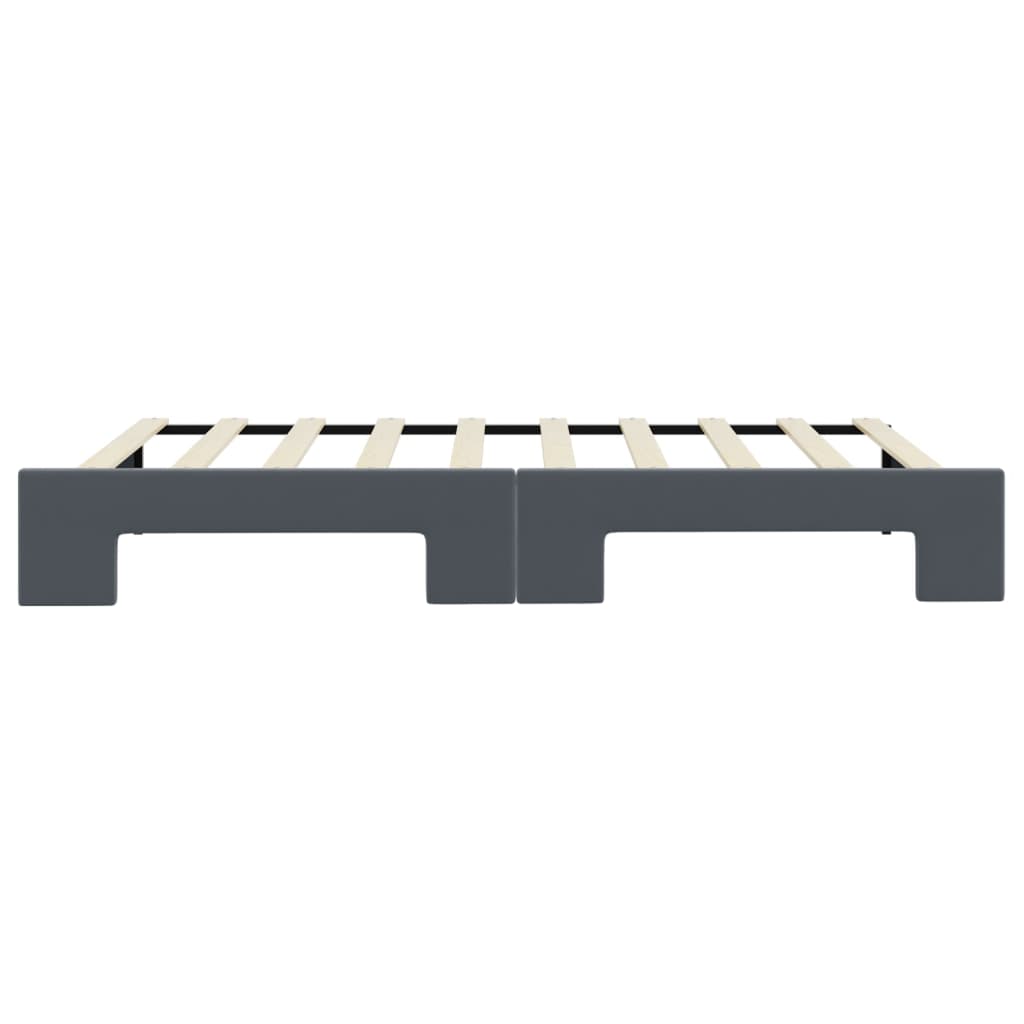 vidaXL Pat de zi cu extensie, gri închis, 90x190 cm, catifea vidaXL Pat de zi cu extensie, gri închis, 90x190 cm, catifea