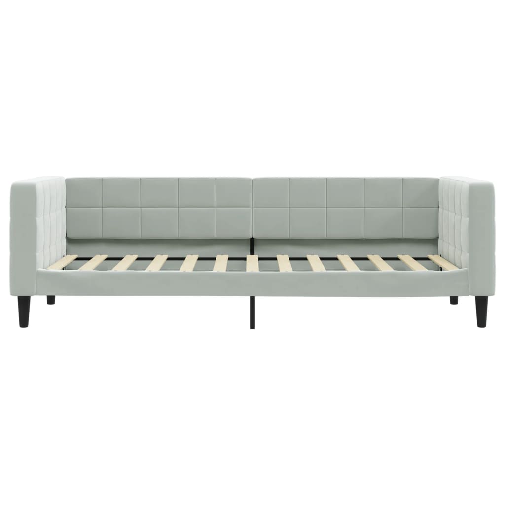 vidaXL Pat de zi cu extensie și sertare, gri deschis 80x200 cm catifea