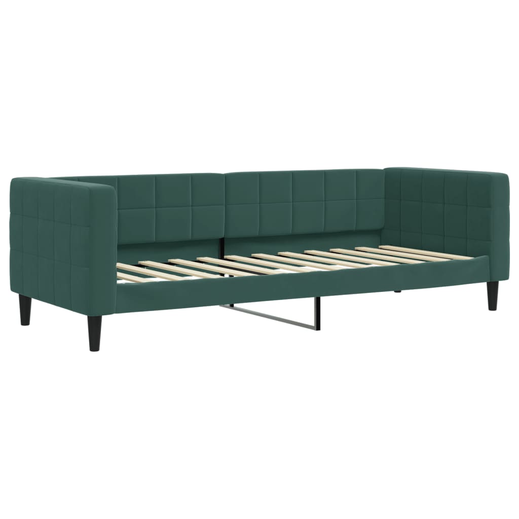 vidaXL Pat de zi cu extensie și sertare verde închis 80x200 cm catifea