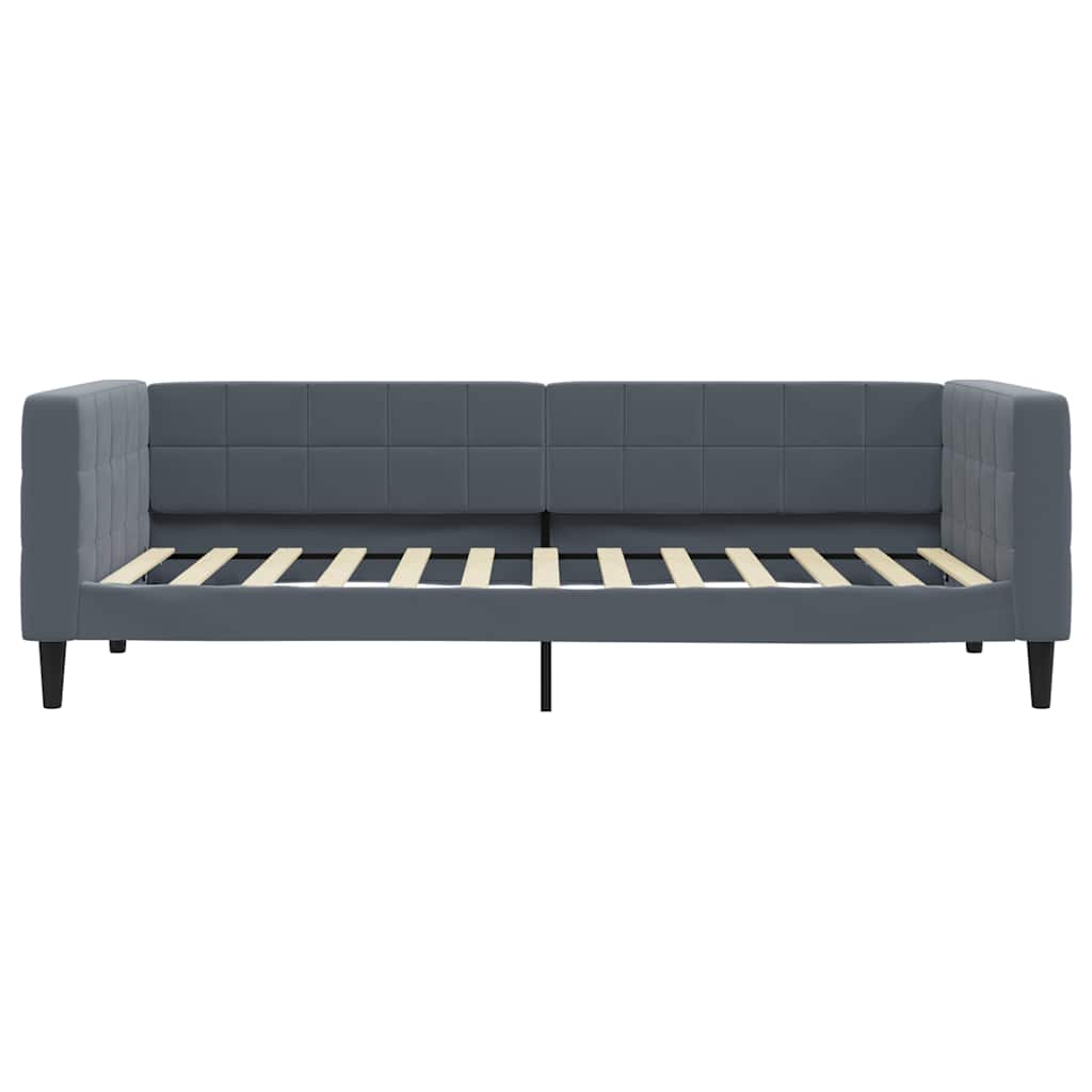 vidaXL Pat de zi cu extensie și sertare gri închis 90x200 cm catifea