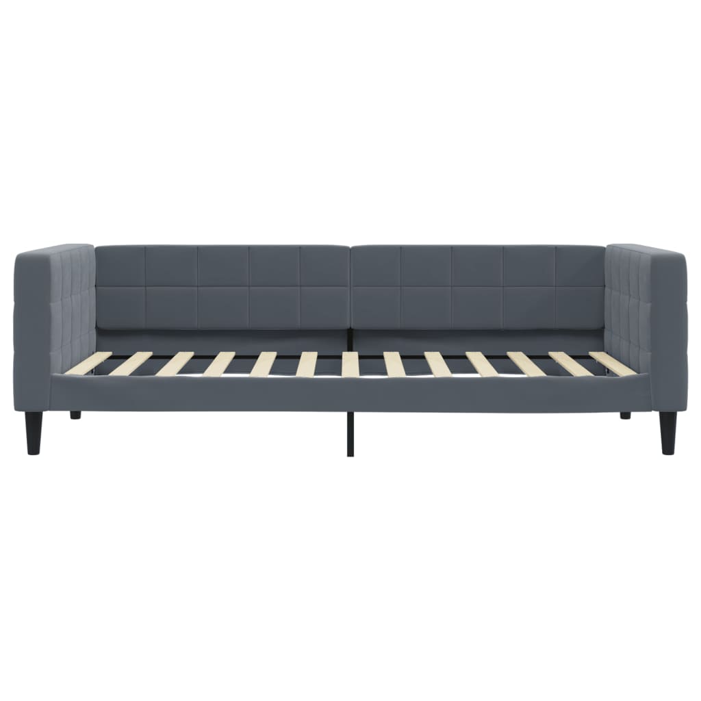 vidaXL Pat de zi cu extensie și sertare gri închis 100x200cm catifea