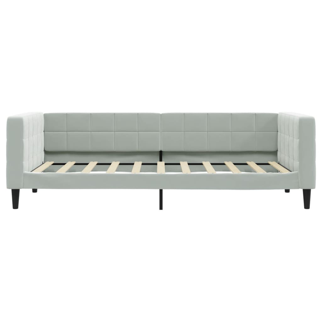 vidaXL Pat de zi cu extensie și sertare, gri deschis 90x190 cm catifea