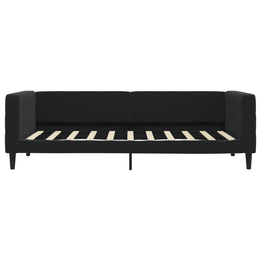 vidaXL Pat de zi cu extensie și sertare, negru, 90x190 cm, catifea vidaXL Pat de zi cu extensie și sertare, negru, 90x190 cm, catifea