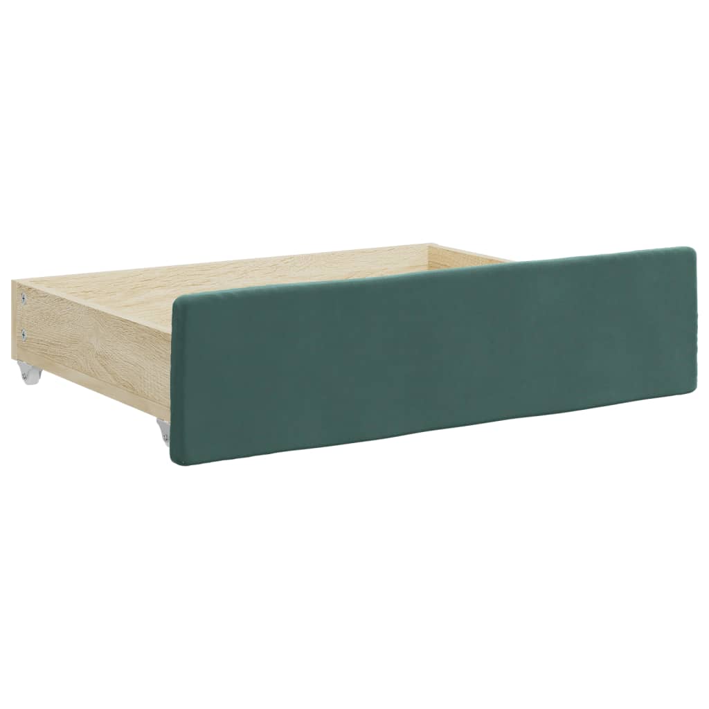 vidaXL Pat de zi cu extensie și sertare verde închis 80x200 cm catifea