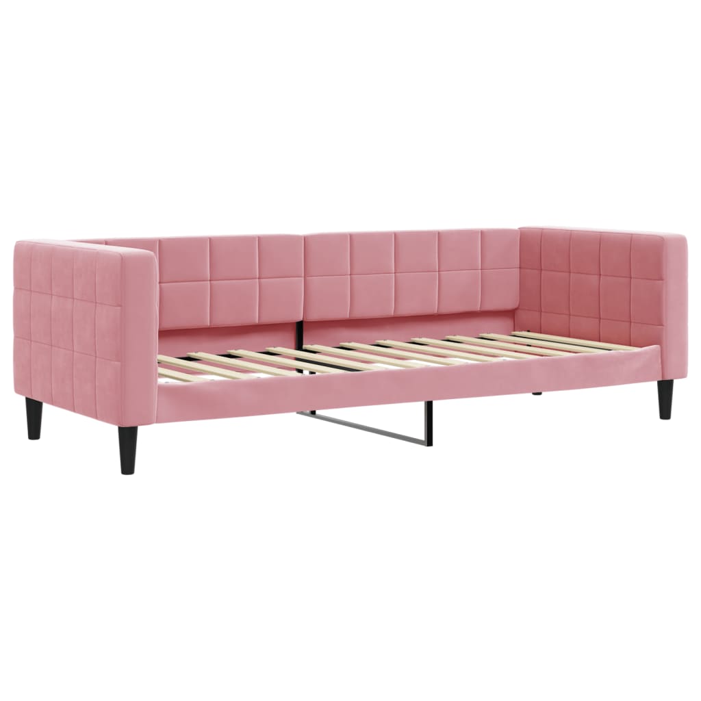 vidaXL Pat de zi cu extensie și sertare, roz, 80x200 cm, catifea vidaXL Pat de zi cu extensie și sertare, roz, 80x200 cm, catifea