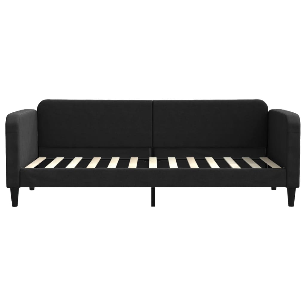 vidaXL Pat de zi cu saltea, negru, 80x200 cm, textil
