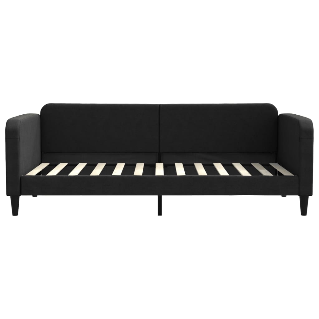 vidaXL Pat de zi cu saltea, negru, 90x200 cm, textil