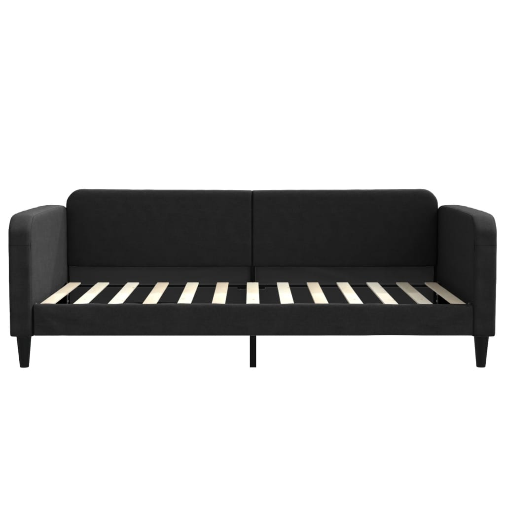 vidaXL Pat de zi cu saltea, negru, 100x200 cm, textil