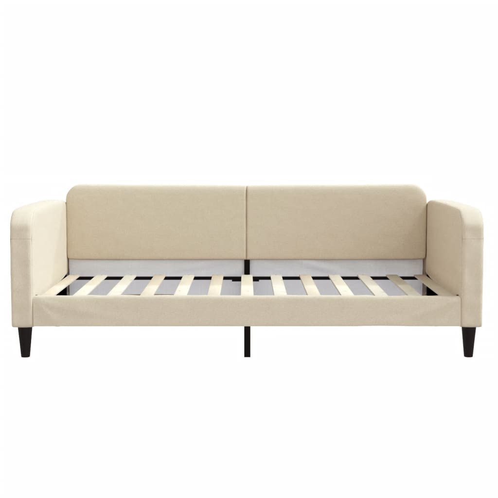 vidaXL Pat de zi cu saltea, crem, 100x200 cm, textil