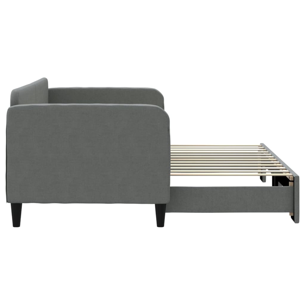 vidaXL Pat de zi cu extensie, gri închis, 80x200 cm, textil