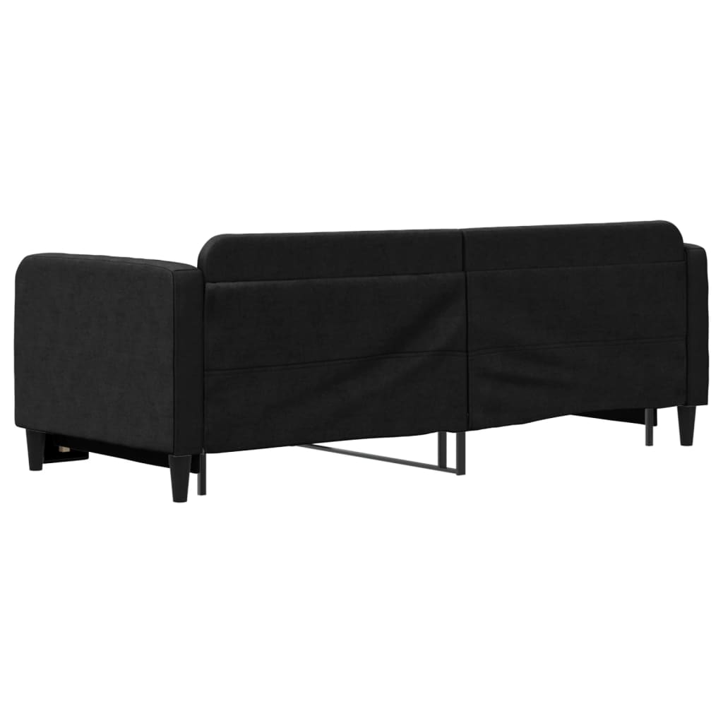 vidaXL Pat de zi cu extensie, negru, 80x200 cm, textil vidaXL Pat de zi cu extensie, negru, 80x200 cm, textil