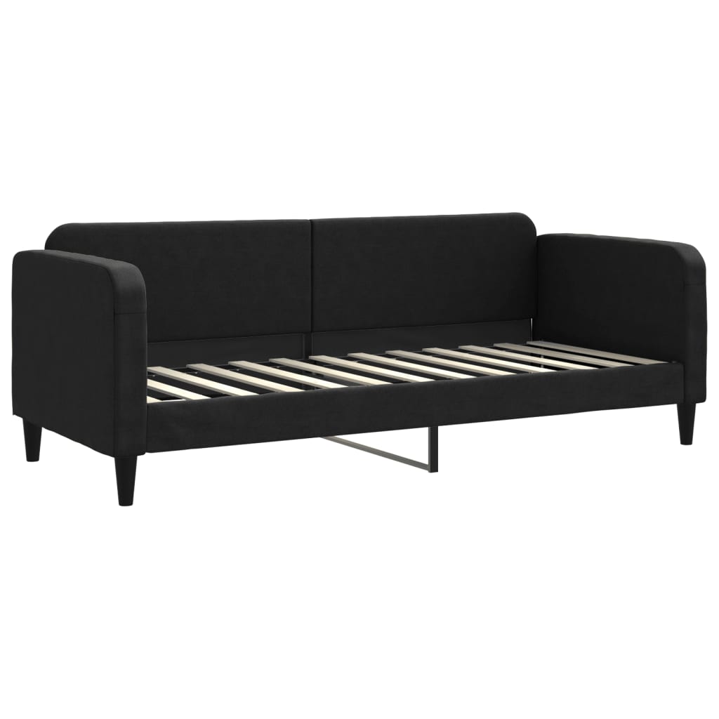 vidaXL Pat de zi cu extensie, negru, 80x200 cm, textil vidaXL Pat de zi cu extensie, negru, 80x200 cm, textil