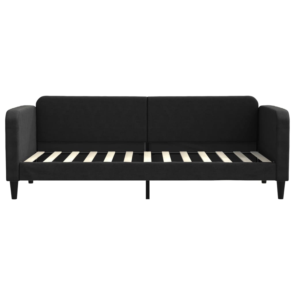 vidaXL Pat de zi cu extensie, negru, 80x200 cm, textil vidaXL Pat de zi cu extensie, negru, 80x200 cm, textil