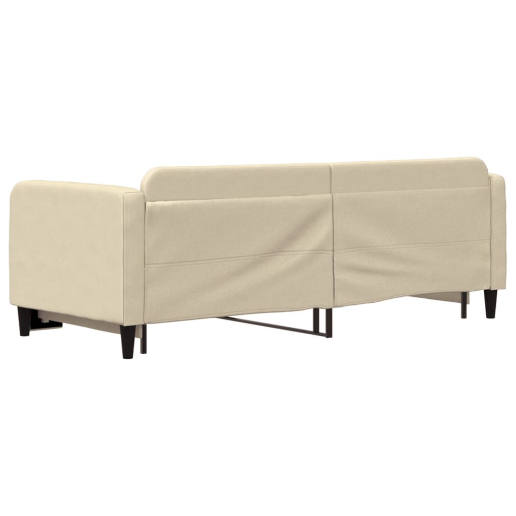 vidaXL Pat de zi cu extensie, crem, 80x200 cm, textil vidaXL Pat de zi cu extensie, crem, 80x200 cm, textil