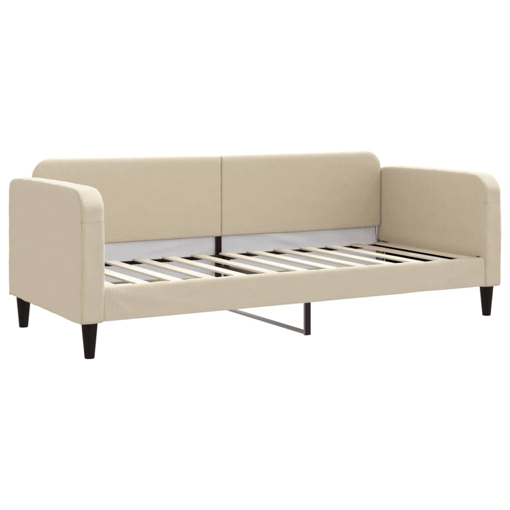vidaXL Pat de zi cu extensie, crem, 80x200 cm, textil vidaXL Pat de zi cu extensie, crem, 80x200 cm, textil