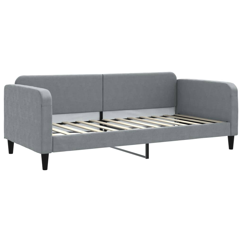 vidaXL Pat de zi cu extensie, gri deschis, 90x200 cm, textil